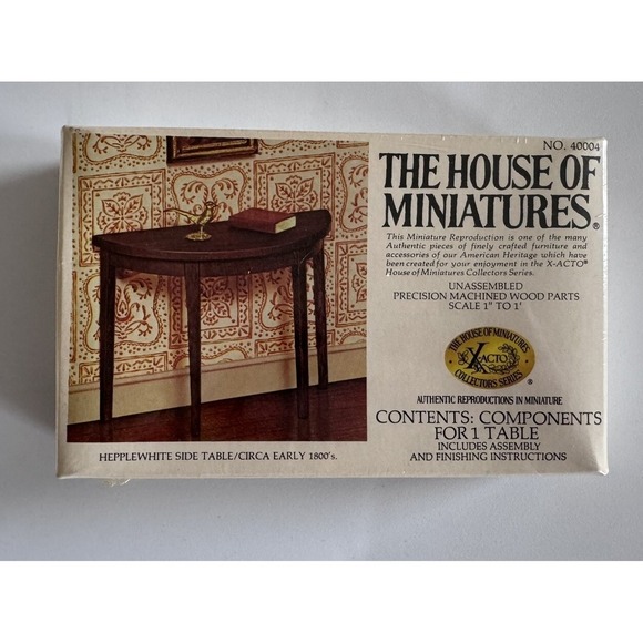 Other - The House of Miniatures Hepplewhite Side Table Dollhouse Kit 40004 NEW VTG 1977